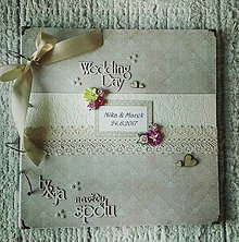 Papiernictvo - Maxi romantický champagne svadobný album (svadobný jemný svetložltý fotoalbum) - 8266341_