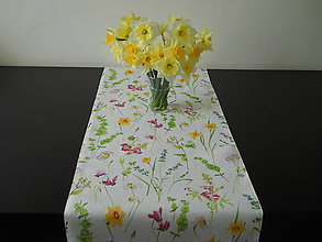 Úžitkový textil - Štóla - Jarné kvety (40 cm x 180 cm) - 8270223_