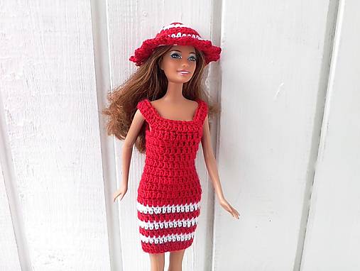  - Červené šaty pre Barbie - 8269794_
