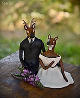 Jeleň a srnka - figúrky na svadobnú tortu