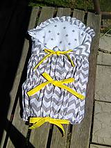 Detský textil - cik cak so žltými šnúrkami - 8276343_