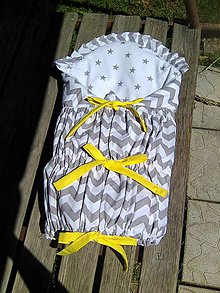 Detský textil - cik cak so žltými šnúrkami - 8276343_