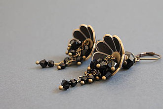 Náušnice - Tanečnice mini. Black - 8278037_