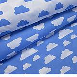 Textil - Metráž modré mraky na bílé - 8285635_