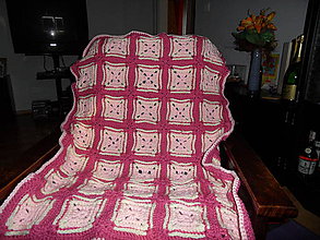 Úžitkový textil - deka -ružové kocky - 8297258_