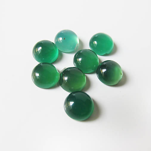 Minerály - Kabošon / 6mm (Achát zelený farb.) - 8301371_