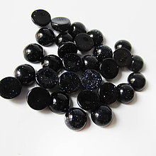 Minerály - Kabošon / 6mm (Slnečný kameň synt. modrý) - 8301364_