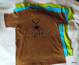 Topy, tričká, tielka - bavlnené tričko (Coffe) - 8301698_