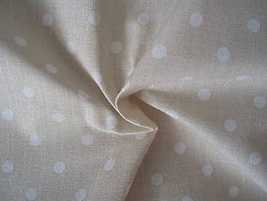 Textil - Béžová - malé bodky 4mm - 8303268_