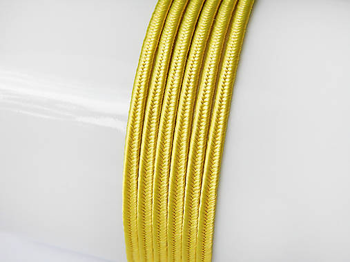 Galantéria - Sutaška (viskóza/bavlna) - Yellow Gold, 3mm, bal.1m - 8303744_