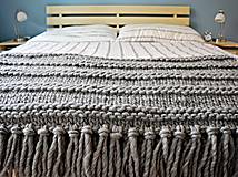 Úžitkový textil - Vlnená pletená deka 90 x 170 cm - 8309259_