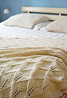 Úžitkový textil - Prírodná pletená deka 120 x 180 cm - 8309187_