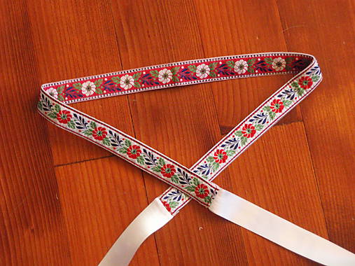 Opasky - Folklórny obojstranný opasok 2,5cm - viac farieb - 8308953_
