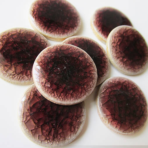 Komponenty - Porcelánový kabošon 23mm (Mokka) - 8310530_