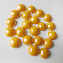 Komponenty - Sklenený perleťový kabošon / kruh 11-12mm (Pomaranč svetlý) - 8310703_
