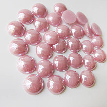Komponenty - Sklenený perleťový kabošon / kruh 11-12mm (Staroružový) - 8310752_