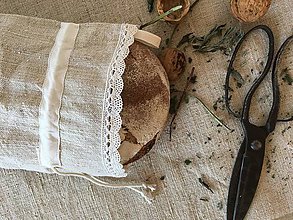 Úžitkový textil - Vrecko na chlieb s uškom na zavesenie 50x30cm - 8310833_