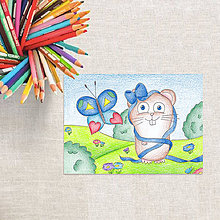 Kresby - Detská ilustrácia - výpredaj (škrečok na lúke) - 8311088_