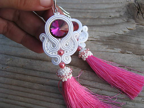 Tassels collection...soutache (White/Pink)