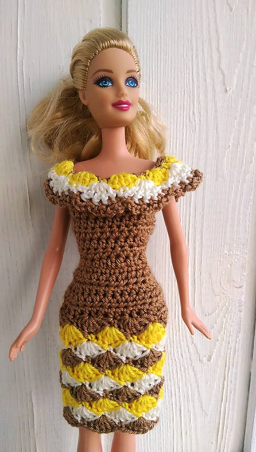  - Háčkované šaty pre Barbie - 8315098_
