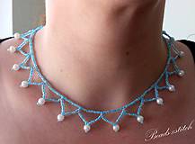 Náhrdelníky - Modrý náhrdelník - 8315273_