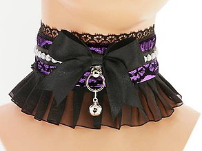 Náhrdelníky - Obojok čipkový, lolita, kawaii, gothic pastel, kitten play collar, BDSM, DDLG,pet play collar 1L2 - 8318437_