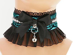 Náhrdelníky - Obojok čipkový, lolita, kawaii, gothic pastel, kitten play collar, BDSM, DDLG,pet play collar 1L3 - 8318443_