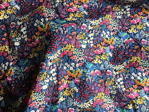 Set na želanie - pestrofarebný motýlik, manžetové gombíky a vreckovka z exkluzívnej látky Liberty London