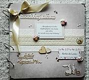 Papiernictvo - Vintage svadobný béžový veľký fotoalbum - 8321032_