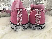 Ponožky, pančuchy, obuv - Ručne zdobené ružové tenisky PINK POWER:* - 8322768_