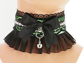 Náhrdelníky - Obojok čipkový, lolita, kawaii, gothic pastel, kitten play collar, BDSM, DDLG,pet play collar 1L7 - 8326896_