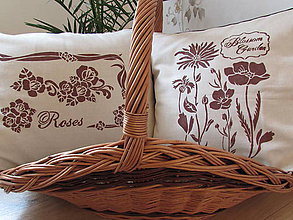 Úžitkový textil - Brown flowers 2ks - 8325959_