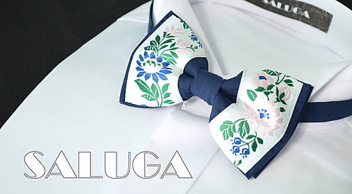 Detské doplnky - Detský folkórny motýlik - modrý - 8325900_