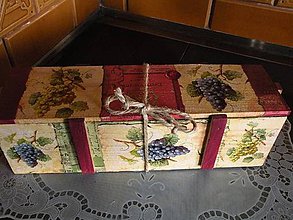 Nádoby - Originální rustikální dárková krabice na víno 2 - 8325815_