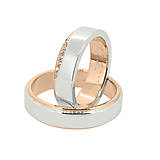 Prstene - Obrúčky z bielo - ružového zlata so zirkónmi - 8324703_