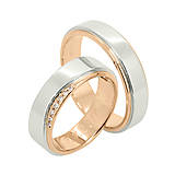 Prstene - Obrúčky z bielo - ružového zlata so zirkónmi - 8324705_