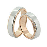 Prstene - Obrúčky z bielo - ružového zlata so zirkónmi - 8324706_