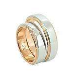 Prstene - Obrúčky z bielo - ružového zlata so zirkónmi - 8324707_