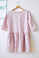 Šaty - Ľanové šaty CLARA ružové - 8333783_