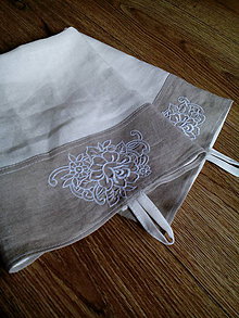 Úžitkový textil - Set dvoch ľanových utierok s výšivkou - 8338196_