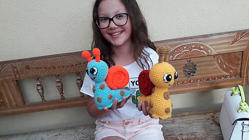 Hračky - slimáčik ( aqua modro-oranž.) - 8349667_