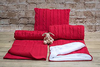Detský textil - Set pre bábätko, "Vrkoč", OEKO-TEX® - Červený - 8359129_