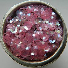 Iný materiál - flitre lomené 4mm (ružové transparentné AB) - 8371309_