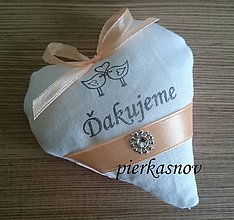Darčeky pre svadobčanov - srdiečka s levanduľou bielo marhuľkové - 8380058_