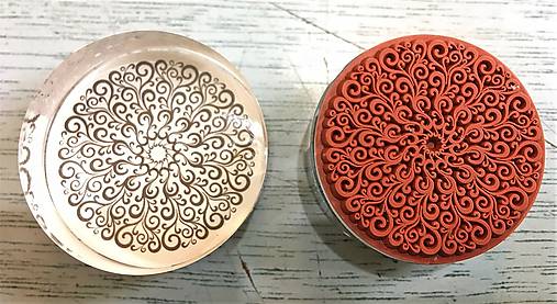 Nástroje - Akrylové pečiatky "vločka-ornament" - 8379082_