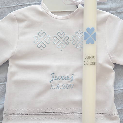 Sviečky - Set na krst Peace modrý - 8383109_