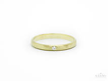 Prstene - 585/1000 zlatý zásnubný prsteň s diamantom - 8389825_