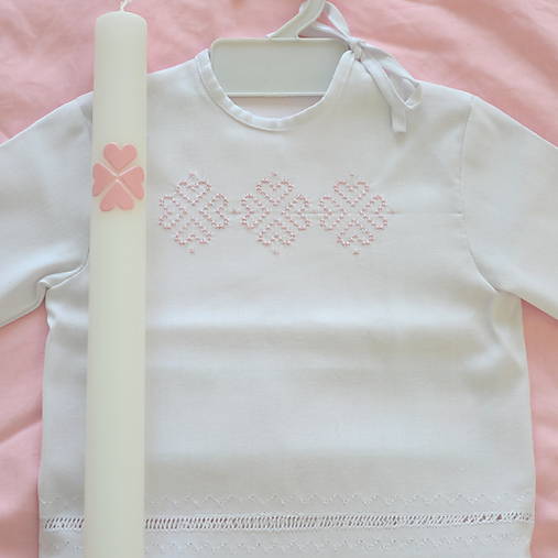 Sviečky - Set na krst Peace ružový - 8389991_