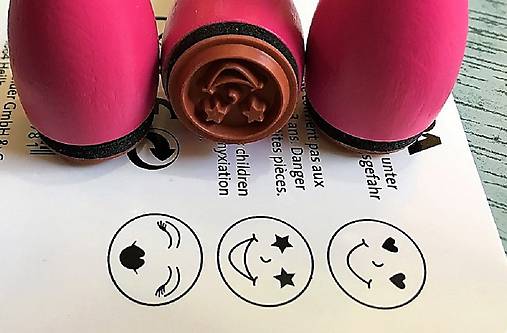 Nástroje - Pečiatky smejkovia 3 ks - ružová - 8395227_