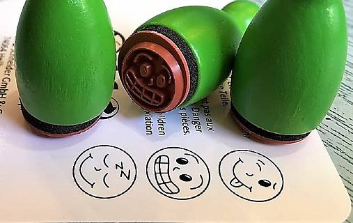 Nástroje - Pečiatky smejkovia 3 ks - zelená - 8395232_